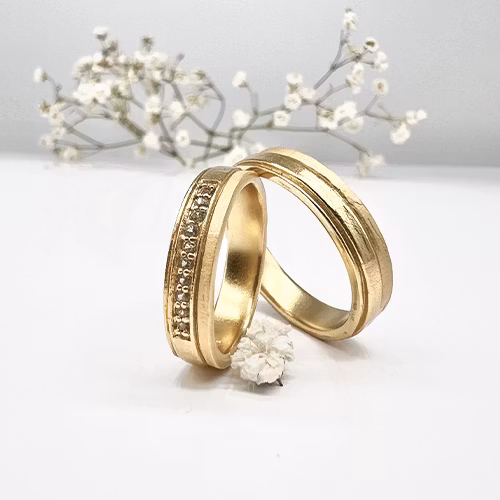 Misty Forest "Creek" Mens Ring - 18K Natural White Gold