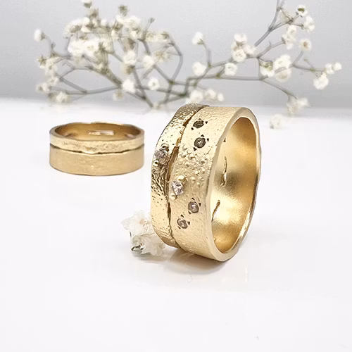Misty Forest "Universe" Ring - 18K Natural White Gold