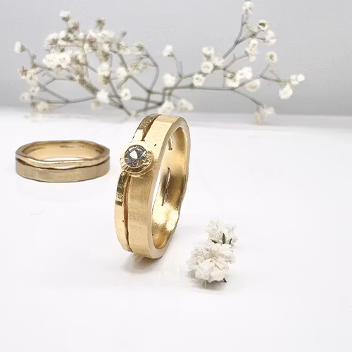 Misty Forest "Source" Ring - 18K Naturligt Vitguld
