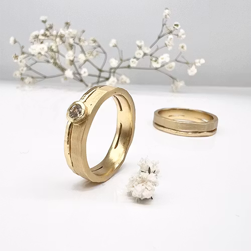 Misty Forest "Source" Ring - 18K Naturligt Vitguld