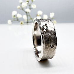 Misty Forest "Cloudy" Ring - 18K Vitguld med Rhodium