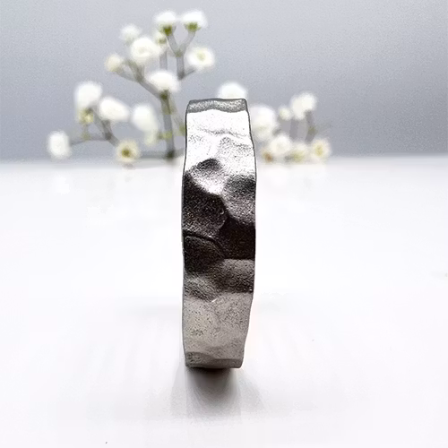 Misty Forest "Hill" Mens Ring - 18K White Gold with Rhodium