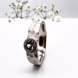 Misty Forest "Valley" Ring - 18K White Gold with Rhodium