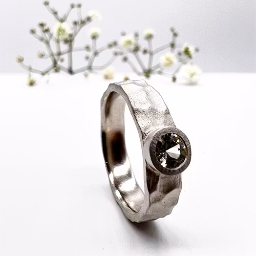 Misty Forest "Valley" Ring - 18K Vitguld med Rhodium