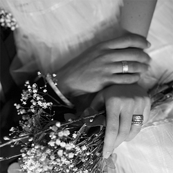 Misty Forest "Wave" Ring - 18K Vitguld med Rhodium