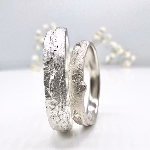 Misty Forest "Wave" Ring - 18K Vitguld med Rhodium