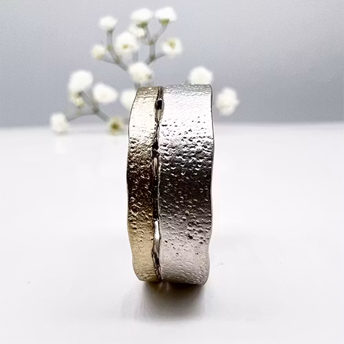 Misty Forest "Earth" Mens Ring - 18K White Gold with Rhodium