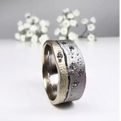 Misty Forest "Universe" Ring - 18K White Gold with Rhodium