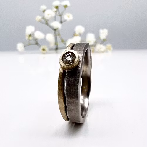 Misty Forest "Source" Ring - 18K White Gold with Rhodium