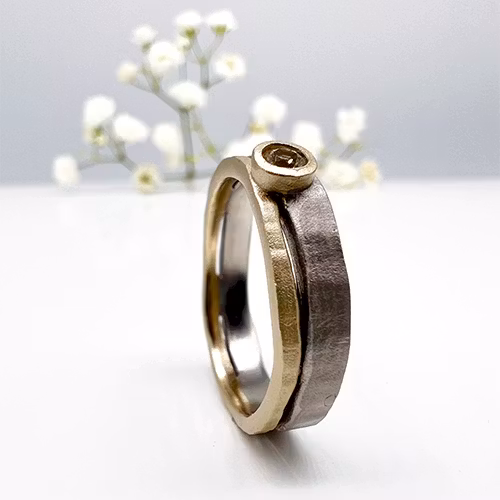 Misty Forest "Source" Ring - 18K White Gold with Rhodium