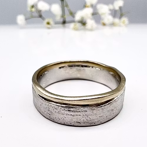 Misty Forest "Tree" Mens Ring - 18K Vitguld med Rhodium