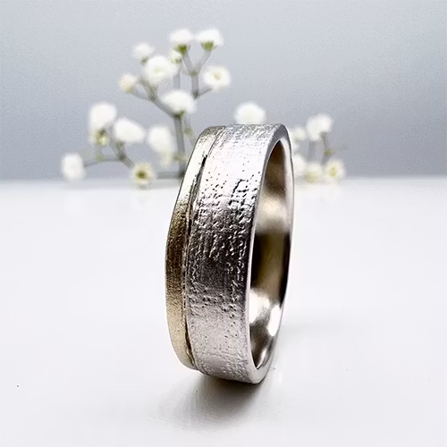 Misty Forest "Tree" Mens Ring - Silver