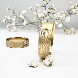 Misty Forest "Print" Mens Ring - Förgyllt med 14K Guld