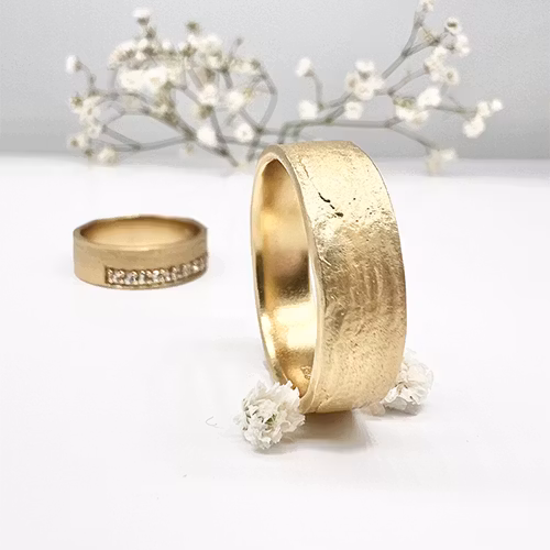 Misty Forest "Organic" Mens Ring - Förgyllt med 14K Guld