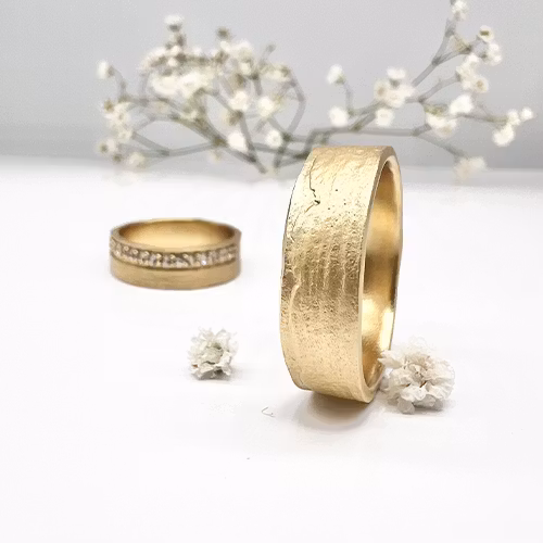 Misty Forest "Organic" Mens Ring - Förgyllt med 14K Guld