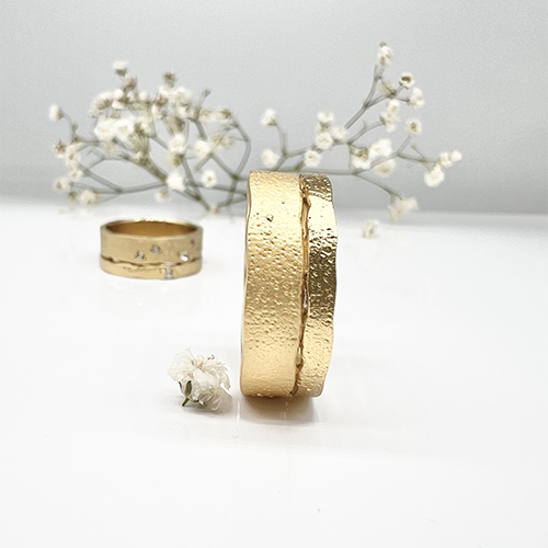Misty Forest "Earth" Mens Ring - 14K Gold Plated