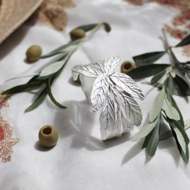 Pistache Branch Bracelet, armband silver / guld