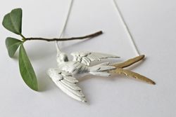Fluttering Swallow Halsband - Silver