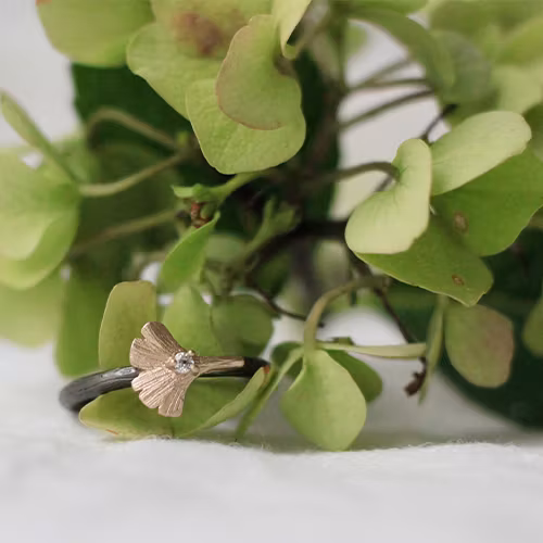 Ring Ichiban Ginkgo - Brons/Guld