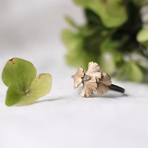 Ring Maya Ginkgo - Brons/Guld