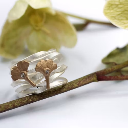 Ring Ginkgo Biloba - Silver