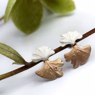 Örhängen Ginkgo Zendai - Silver