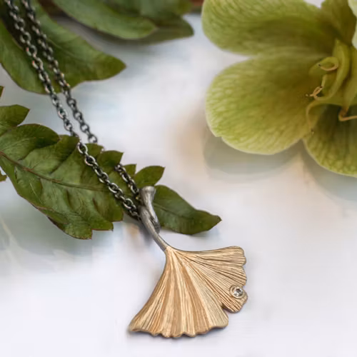 Necklace Kyoto Ginkgo - Bronze/Gold