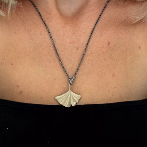 Necklace Kyoto Ginkgo - Bronze/Gold