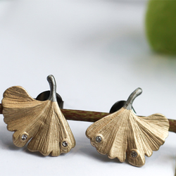 Örhängen Ueno Ginkgo - Brons/Guld