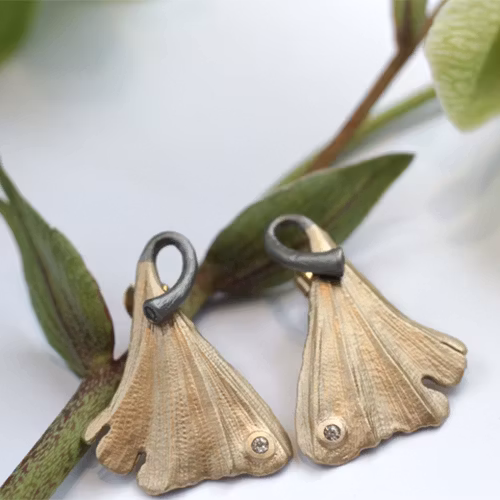Örhängen Shibuya Ginkgo - Brons/Guld