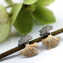 Örhängen Ginkgo Zendai - Brons/Guld