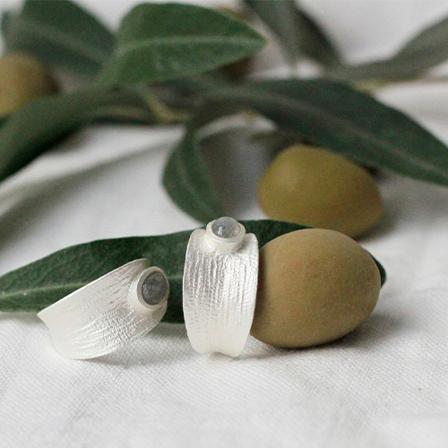 Örhängen Amorgos Olive - Silver