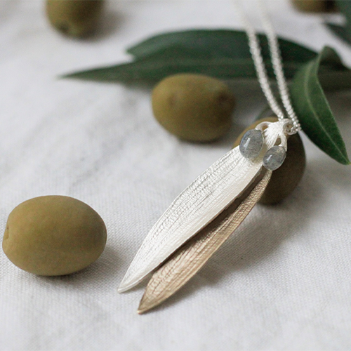 Halsband Folegandros Olive - Silver