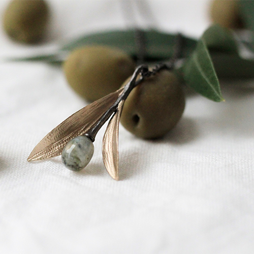 Halsband Rhodos Olive - Brons/Guld