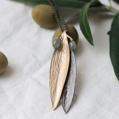 Halsband Folegandros Olive - Brons/Guld