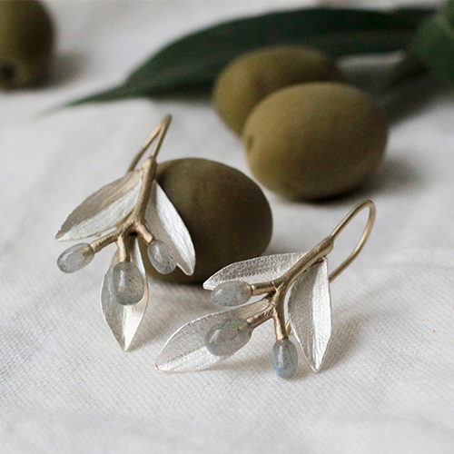Örhängen Patmos Olive - Silver