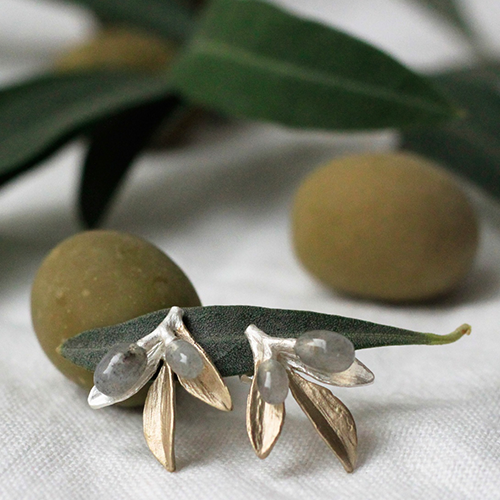 Örhängen Skiathos Olive - Silver