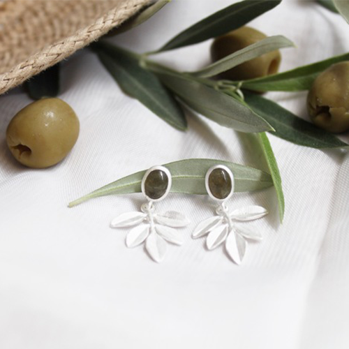 Örhängen Olive Twig - Silver