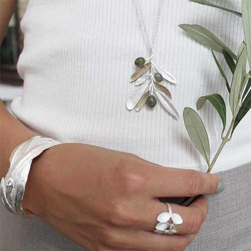 Halsband Zakynthos Olive - Silver