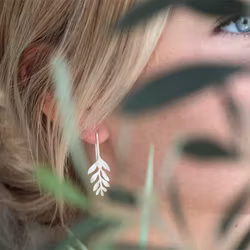 Earrings Milos Olive - Silver