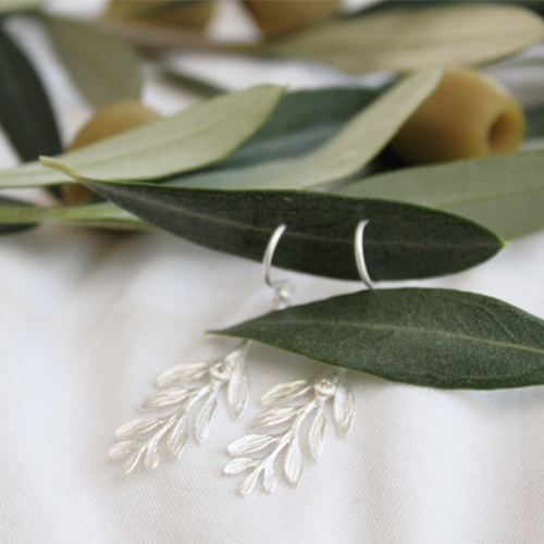 Örhängen Milos Olive - Silver