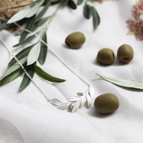 Halsband Olive Twig - Silver