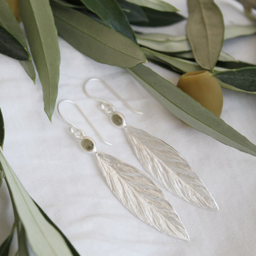 Örhängen Santorini Olive - Silver