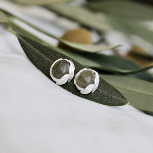 Örhänge Mykonos Olive - Silver