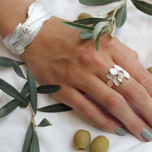 Ring Thassos Olive - Silver