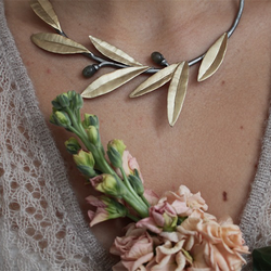 Halsband Green Olive - Brons/Guld