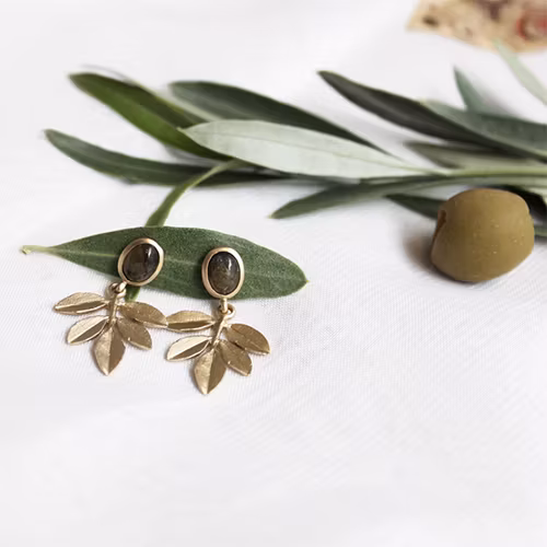 Örhängen Olive Twig - Brons/Guld