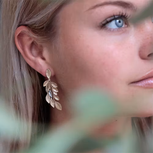 Earrings Olive Branch - Bronze/Gold