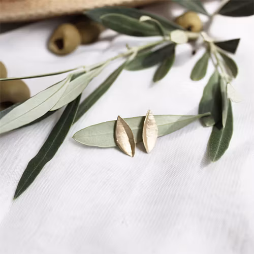 Örhängen Olive Leaf - Brons/Guld
