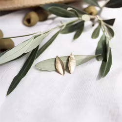 Earrings Olive Leaf - Bronze/Gold